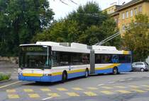 Hess Swisstrolley Gelenk Trolleybus Nr 125 vor dem SBB Bahnhof in La Chaux de Fonds am 07.09.2007