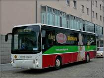 Renault Ares Bus mit Werbung in den Strassen von Passau aufgenommen am 15.09.2010.