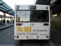 MAN Bus an der Haltestelle Saarbr�cken Hauptbahnhof. Das Foto habe ich am 11.10.2010 gemacht.