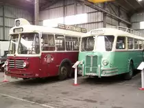 Chausson APH 2-50 (gr�n), Jahrgang 1951, der  Voies Ferr�es du Dauphin�  und ein Floirat Z 10 von 1954 der Stadt Mulhouse (rot). AMTUIR Museum am 03/10/10. 