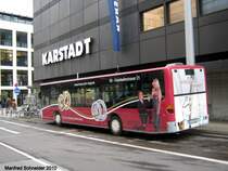 Ein Citaro Bus von der Firma Baron Reisen macht Werbung fr Trauringe. Der Bus hatte am 16.10.2010 seinen ersten Tag mit der neuen Werbung.