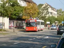 Mercedes-Benz Nr. 158 am 12.10.2010 beim  Talacker . Die nachbestellten Fahrzeuge Nr. 156-161 von 1992 sind mit elektromotorischer Bremse (Rekuperation) ausgestattet und werden zuerst ersetzt (Ersatzteilspender f�r VBZ).