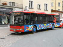 Engadin Bus - Setra S 315 NF GR 100112 mit Defekt in Zentrum von St.Moritz am 14.09.2010
