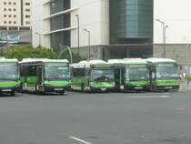 12.10.10,abgestellte TITSA-Busse am Busbahnhof Santa Cruz de Tenerife.