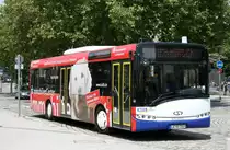 WEG (LB KV 2107) macht Werbung f�r die Kreissparkasse Ludwigsburg.
Stuttgart Feuerbach Bahnhof, 28.6.2010. 