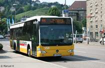SSB (S SB 5185) macht Werbung f�r das Branchenbuch Die Stuttgarter.
Stuttgart HBF, 28.6.2010.