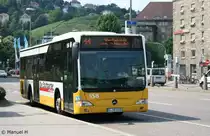 SSB (S SB 5185) macht Werbung f�r das Branchenbuch Die Stuttgarter.
Stuttgart HBF, 28.6.2010.