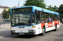 RNV 342 (HD AB 342) macht Werbung f�r die Sparkasse.
Heidelberg Bismarckplatz, 30.6.2010.