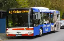 L�denscheid: MAN - Bus (MK - V 260) mit dem Wappen der MVG im M�rkischen Kreis als Linie 42 beim Haltepunkt Hasenkamp  - gesehen im Okt. 2010