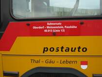 NAW Postauto am zweit letzten Betriebstag (f�r 2010) der Linie Oberdorf-Weissenstein Passh�he. Diese Linie ist ein Ersatzbetrieb f�r die eingestellte Seilbahn. Weissenstein Passh�he, 31.10.2010.