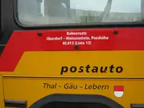 NAW Postauto am zweit letzten Betriebstag (f�r 2010) der Linie Oberdorf-Weissenstein Passh�he. Diese Linie ist ein Ersatzbetrieb f�r die eingestellte Seilbahn. Weissenstein Passh�he, 31.10.2010.
