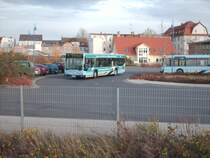Dieser Bus mit der Werbung fr den Bitterfelder Kulturpalast fuhr die Linie P die ebenfalls in Bitterfeld endete.