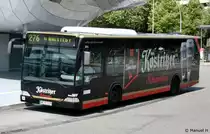 Hochbahn 2212 (HH HT 1179) mit Werbung f�r K�stritzer Schwarzbier.
Hamburg Poppenb�ttel, 3.7.2010.