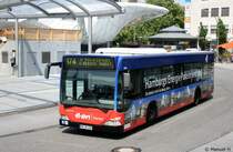 Hochbahn 2301 (HH HN 2301) mit Werbung fr E.on Hanse.
Hamburg Poppenbttel, 3.7.2010.