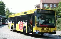 Hochbahn 2609 (HH HN 2609) macht Werbung f�r Gr�nes Leih�user.
Hamburg Barmbek ZOB, 3.7.2010.