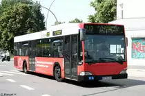 Hochbahn 2341 (HH HN 2341) mit Werbung f�r den DB Sparpreis,
Hamburg Barmbek ZOB, 3.7.2010.
