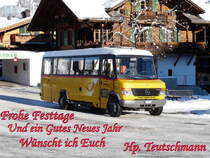 Postauto - Kleinbus Mercedes 815 D  BE  305545 in Gstaad am 03.12.2010