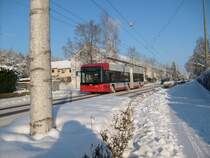 Der Hess-Trolley Nr. 110 wurde (zusammen mit Nr. 109) erst vor wenigen Tagen in Betrieb genommen. Im Bild am 26. Dez. 2010 auf der Stadlerstrasse, kurz vor dem R�mertor.