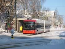 Swisstrolley Nr. 109 in der verschneiten Endstation Oberwinterthur am 26.12.2010.