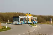 Am 14. April 2009 bog der NF-SV 202 in den Fischerweg sdlich von Westerland ein. Der Bus war auf der Linie 2 von Hrnum nach Westerland unterwegs.