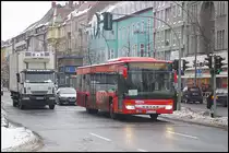 Am 04.01.2011 ist dieser Setra S45NF der Fa. Uecker-Randow Bus GmbH, Ueckermnde im Schienenersatzverkehr der S-Bahn Berlin GmbH zwischen Hennigsdorf und Berlin-Wilhelmsruh unterwegs (UER B 507)