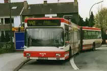 DSW 1484, ein MAN NG 272, aufgenommen im April 2002 an der Haltestelle Oespel Schleife in Dortmund.