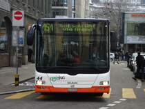 Regoibus der Linie 151 nach Arena-Gossau am 3.1.11. MAN lionscity Gelenkbus. 