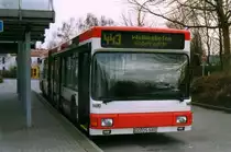 DSW 1489, ein MAN NG 272, aufgenommen im M�rz 2002 an der Haltestelle Hacheney in Dortmund.