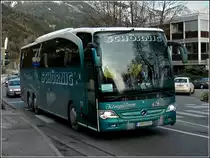 Mercedes Travego aufgenommen in den Stra�en von Innsbruck am 22.12.2009.