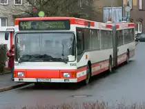 MAN NG 272 1988 der Dortmunder Stadtwerke. Dieser Bus hatte ein zweites Leben bei der DSW, denn er kehrte als 1988 f�r kurze Zeit als Leihwagen von MAN nach Dortmund zur�ck. Aufgenommen am 09.01.2004 in Dortmund L�ttringhausen.