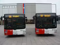 Im Rahmen der Prsentation auf dem Homburger Christian-Weber-Platz am 22.1.2011 prsentieren sich die LionsCity  505 und 506 mit gleicher (realer!) Liniennummer.