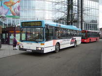 Ein alter RNV Bus in Heidelberg am Bismarckplatz am 05.02.11