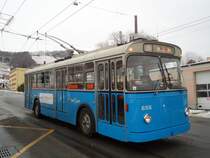 TL Lausanne (Rtrobus) Nr. 656 FBW/Eggli Trolleybus am 5. Dezember 2010 Lutry, Corniche