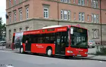Schlienz (ES N 147), aufgenommen am Bahnhof Esslingen, 17.8.2010.
Der Bus wirbt f�r die Sparkasse.