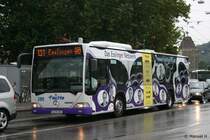 Fischle (ES N 253) wirbt fr das Esslinger Netzwerk.
Aufgenommen am Bahnhof Esslingen, 17.8.2010.