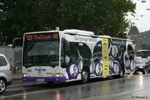 Fischle (ES N 253) wirbt f�r das Esslinger Netzwerk.
Aufgenommen am Bahnhof Esslingen, 17.8.2010.