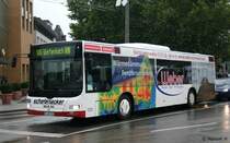 Schefenacker (ES KX 112) wirbt fr Werber.
Aufgenommen am Bahnhof Esslingen, 17.8.2010.