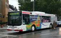 Schefenacker (ES KX 112) wirbt f�r Werber.
Aufgenommen am Bahnhof Esslingen, 17.8.2010.