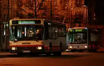 VBK Bus KA-VK 293 als 50 nach Obereut und KA-VK 798 als 47 nach Stupferich �ber Palmbach am Hauptbahhnhof in Karlsruhe 13.1.11