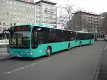 Zwei Arriva Sippel Citaro in Frankfurt am Main Hbf am 13.02.11
