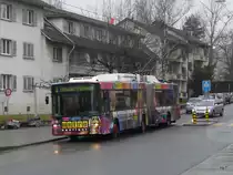 VB Biel - NAW Trolleybus Nr.90 unterwegs auf der Linie 1 kurz vor der Haltestelle Orpundplatz am 15.02.2011

