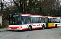DSW 1649, ein MAN NG 313, aufgenommen im Februar 2002 an der Haltestelle Westfalenstadion in Dortmund.