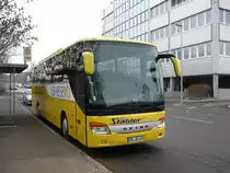Der Setra S 415 GT-HD von St�bler-Reisen, mit Beschriftung der SSB -Reisen-Stuttgart steht in B�blingen auf der Hulb.