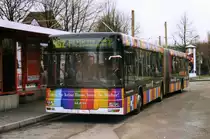 DSW 1642, ein MAN NG313, aufgenommen im Januar 2002 an der Haltestelle Huckarde Bushof.