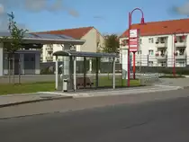 Bushaltestelle f�r Sonderbusse am Busbahnhof in Bergen/R�gen am 13.August 2009.