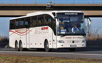 Mercedes Tourismo,  Bohr , auf der A61 bei Miel - 07.02.2011