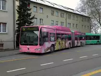 Mercedes Citaro mit der Betriebsnummer 720 und der St�cki Werbung auf der Linie 34 an der Endhaltestelle Habermatten. Die Aufnahme stammt vom 24.01.2011.
