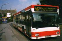 DSW 1041, ein MAN NL202, aufgenommen im Juli 1999 an der Haltestelle Oespel Schleife in Dortmund.