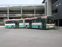 Ein mit alter Lackierung des Busverkehr Rhein Neckar Mercedes Benz O 405 in Mosbach am 03.03.11