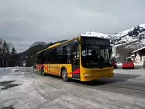 MAN Lions City mit der Betriebsnummer 19 auf einem Parkplatz in Grindelwald. Die Aufnahme stammt vom 26.02.2011.